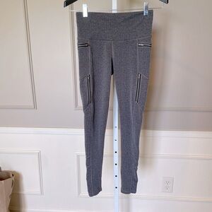 ATHLETA Sly Drifter Zipper Leggings Sz S #243161 Herringbone, Pockets Stretch